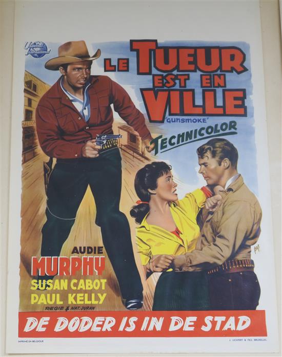 Three foreign film posters, largest 54 x 36cm